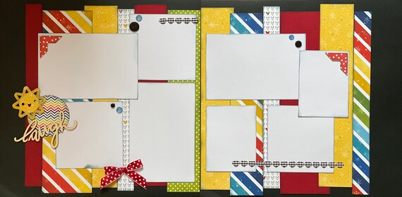 Laugh - Winter Snowflake 2 Page Scrapbooking layout Kit or Premade Scrapbooking Pages