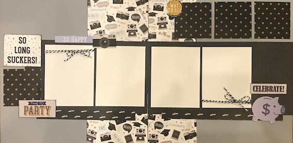 So Long Suckers! Grad Party 2 page scrapbooking kit or Premade Scrapbooking Pages