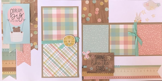 Dream Big Little One - Shine Like the Stars 2 page Scrapbooking Layout Kit or Pre Made Pages