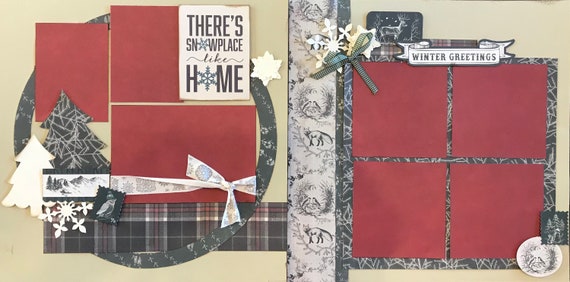There's Snowplace Like Home 2 page Scrapbooking Layout Kit or Premade Scrapbooking Pages