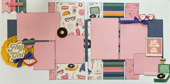 Hey Girl Hey - All you Need is LOL 2 page Scrapbooking Layout Kit or Premade Scrapbooking Pages
