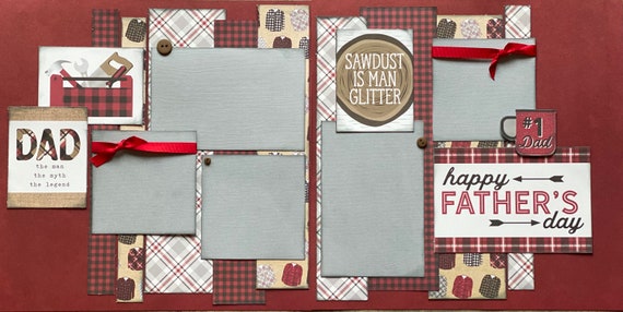 Dad - The Man, The Myth, The Legend 2 Page Scrapbooking Layout Kit or Pre Made Pages