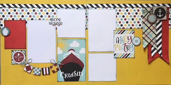Cruisin' Bon Voyage 2 page scrapbooking layout Kit or Premade Scrapbooking Pages