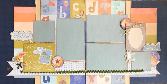 Never Lose Your Sense of Wonder 2 page Scrapbooking Layout Kit or Pre Made Pages