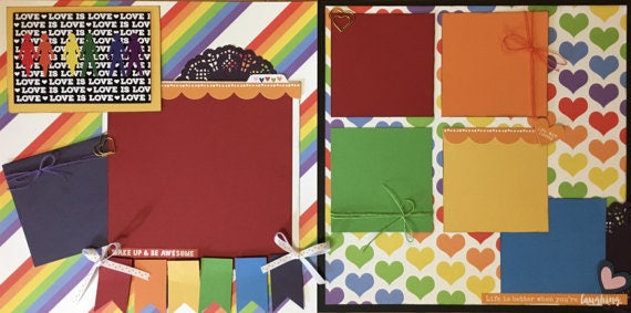 Love is Love LGBTQ+ 2 page Scrapbooking Layout Kit