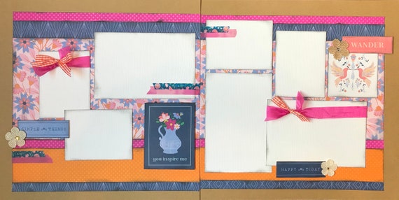 You Inspire Me 2 Page Scrapbooking layout Kit or Premade Scrapbooking Pages