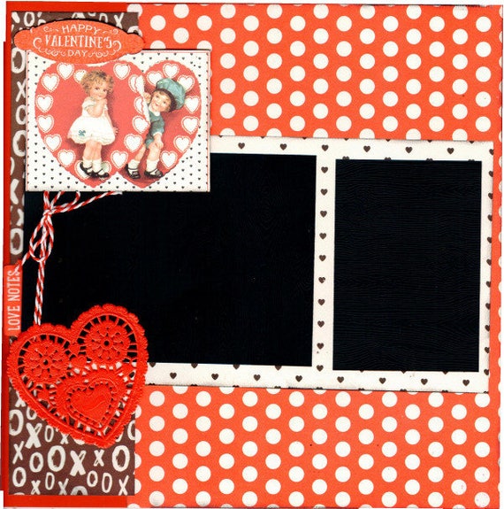 Happy Valentine's Day 2 Page Scrapbooking Layout Kit