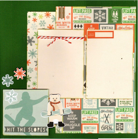 Snowboarding - Hit the Slopes, 2 Page Scrapbooking Layout Kit