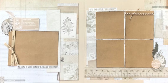 Nothing is More Beautiful Than a Kind Heart 2 page Scrapbooking Layout Kit or Premade Scrapbooking Pages