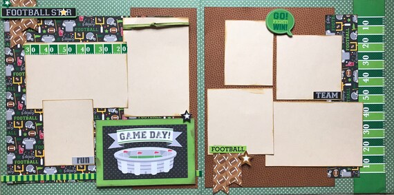 Game Day - Football Star 2 page Scrapbooking Layout Kit or Premade Scrapbooking Pages