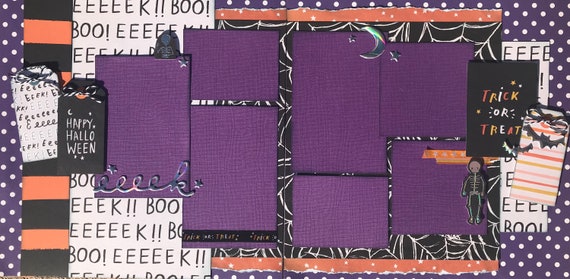 Happy Halloween - Trick or Treat 2 Page Scrapbooking Layout Kit or Premade Scrapbooking Pages