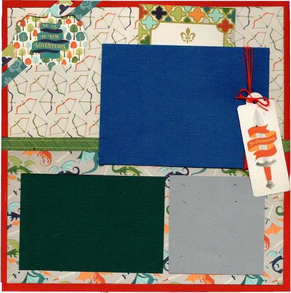 Say Yes to New Adventures / Dragons 2 page scrapbooking layout kit