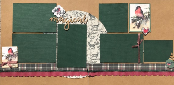 Winter Song - Magical 2 page Scrapbooking Layout Kit or Premade Scrapbooking Pages