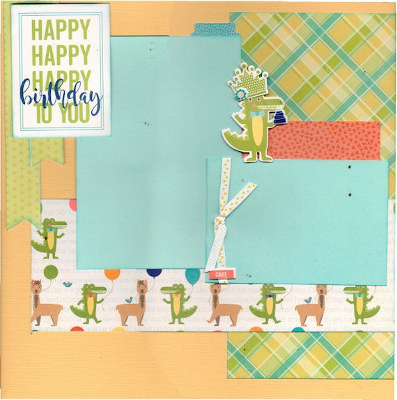Happy Happy Birthday! 2 Page Scrapbooking layout KIt