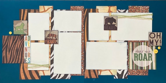 Lions, Tigers and Bears - OH MY! 2 Page Scrapbooking Layout Kit or Premade Pages