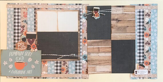 Pumpkin Spice and Everything Nice - PSL 2 Page Scrapbooking Layout Kit or Pre Made Scrapbooking Pages