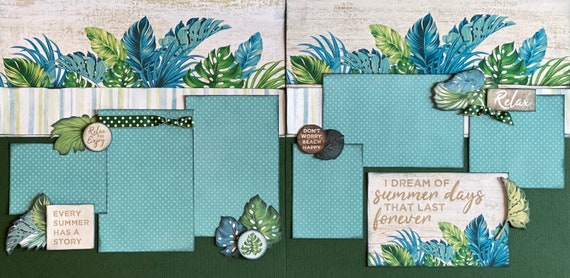 I Dream of Summer Days that Last Forever 2 Page Scrapbooking Layout Kit or Premade Scrapbooking Pages