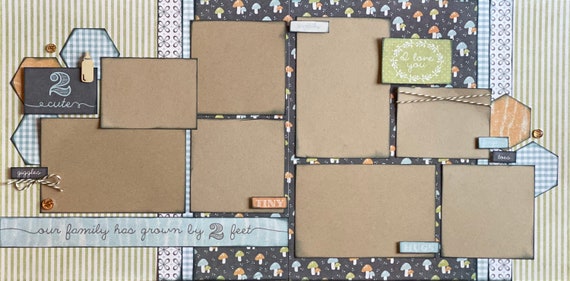 Our Family Has Grown by 2 Feet - 2 page Scrapbooking Layout Kit or Pre Made Pages