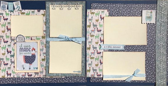 I was Made for Winter - Is it Still Snowing?, 2 Page Scrapbooking Layout Kit or Premade Pages