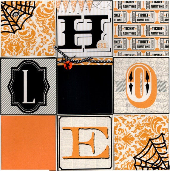 Halloween Scrapbooking kit, 2 pages - spider