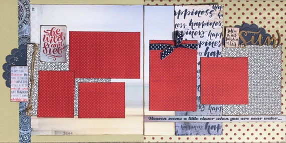 Be Wild and Free - Summer Theme 2 Page Scrapbooking Layout Kit or Premade Scrapbooking Pages