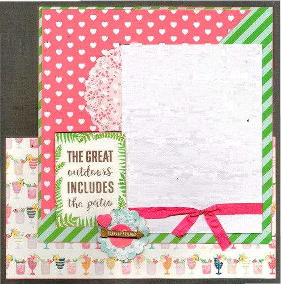 The Great Outdoors Includes the Patio - Life is Good on the Patio 2 page Scrapbooking Layout Kit or Premade Pages