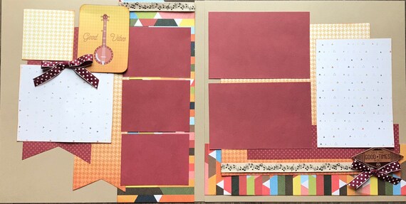Good Vibes - Let the Good Times Roll 2 Page Scrapbooking Layout Kit or Premade Scrapbooking Pages