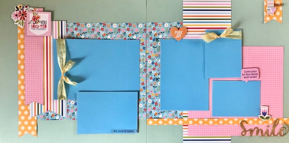 You Brighten the Journey - Smile 2 Page Scrapbooking layout Kit or Premade Scrapbooking Pages