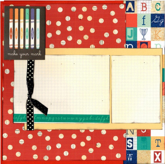 Make your Mark - School Themed, 2 page scrapbooking kit