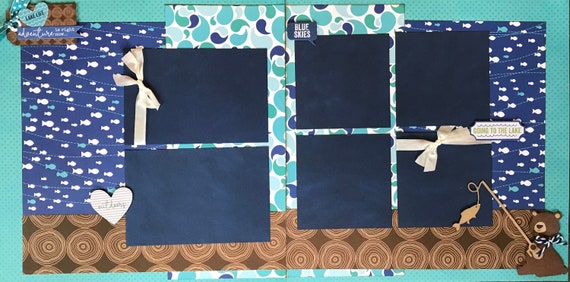 Lake Life - Adventure is Out There - 2 page Scrapbooking Layout Kit or Premade Scrapbooking Pages