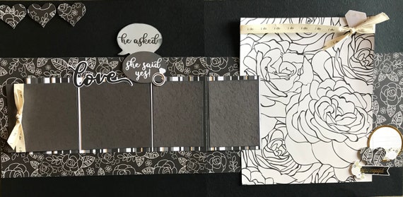 He Asked, She Said Yes! Engagement 2 Page Scrapbooking Layout Kit