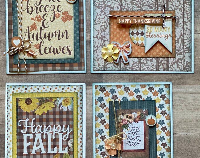 Autumn Splendor Themed Card Kit Set - 4 Pack DIY Card Kit Fall Card ...