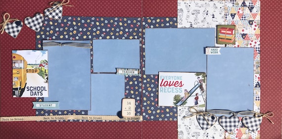 School Days - Everyone Loves Recess 2 Page Scrapbooking Kit or Premade Scrapbooking Pages