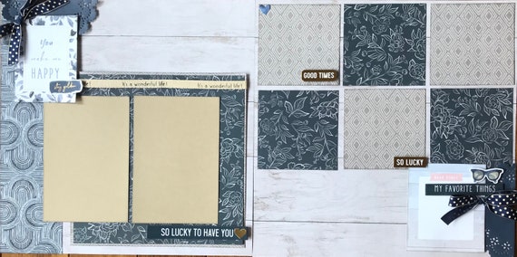 You Make Me Happy - So Lucky to Have You 2 Page Scrapbooking Layout Kit