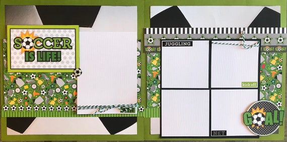 Soccer is Life! - Goal!, 2 Page Scrapbooking Layout Kit or Premade Scrapbooking Pages
