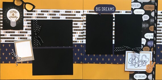 Create and Inspire - Big Dream - Big Day 2 page scrapbooking kit or Premade Scrapbooking Pages