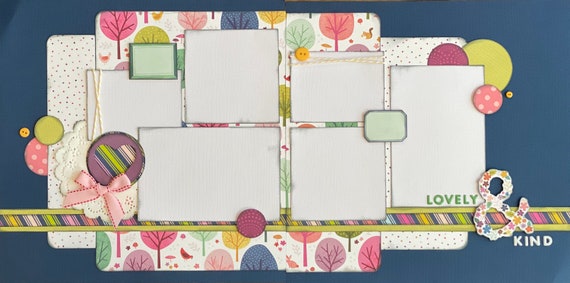 Lovely and Kind 2 Page Scrapbooking layout Kit or Premade Scrapbooking Pages