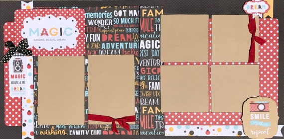 Magic. Imagine. Believe. Dream - Disney Inspired 2 page Scrapbooking Layout Kit or Premade Scrapbooking Pages