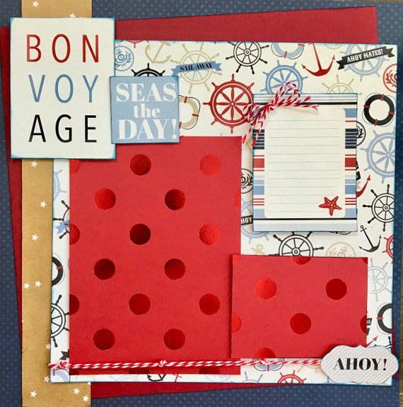 Bon Voyage - SEAS the Day Cruise **SINGLE** Page Scrapbooking Layout Kit or Premade Page