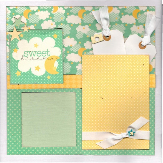 Sweet Dreams Baby , 2 Page Scrapbooking Layout Kit