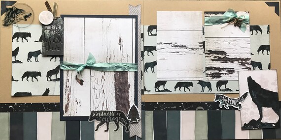 Wherever You Are Be All There - Kindness is Courageous 2 Page Scrapbooking Layout Kit or Premade Scrapbooking Pages