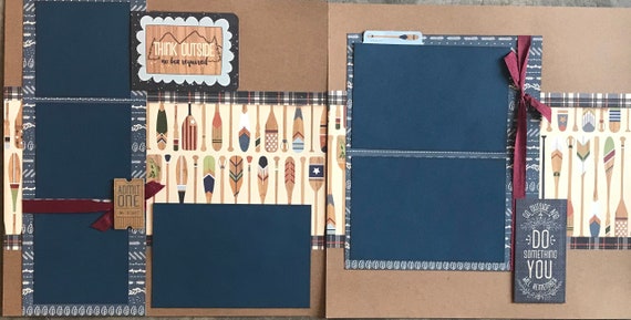 Think Outside, No Box Required - Go Outside and Do Something You'll Remember 2 page Scrapbooking Layout Kit or Premade Pages