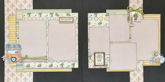 Farmer's Market - Spring 2 Page Scrapbooking Layout Kit or Premade Scrapbooking Pages