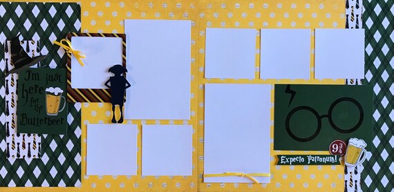 I'm here for the Butterbeer - Harry Potter 2 Page Scrapbooking Layout Kit or Premade Pages