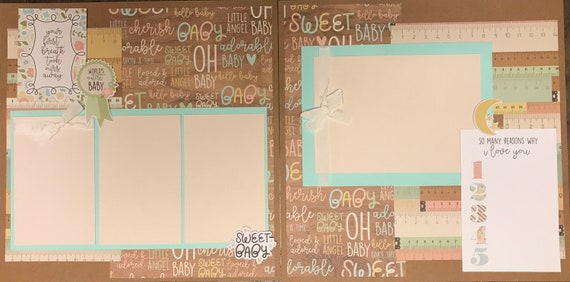 Your First Breath Took ours Away-Baby - 2 page Scrapbooking Layout Kit or Pre Made Pages