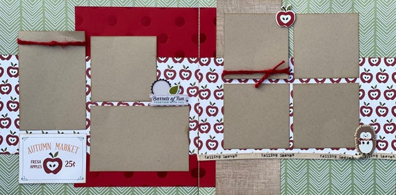 Autumn Market - Barrels of Fun 2 Page Scrapbooking Layout Kit or Pre-Made Scrapbooking Pages