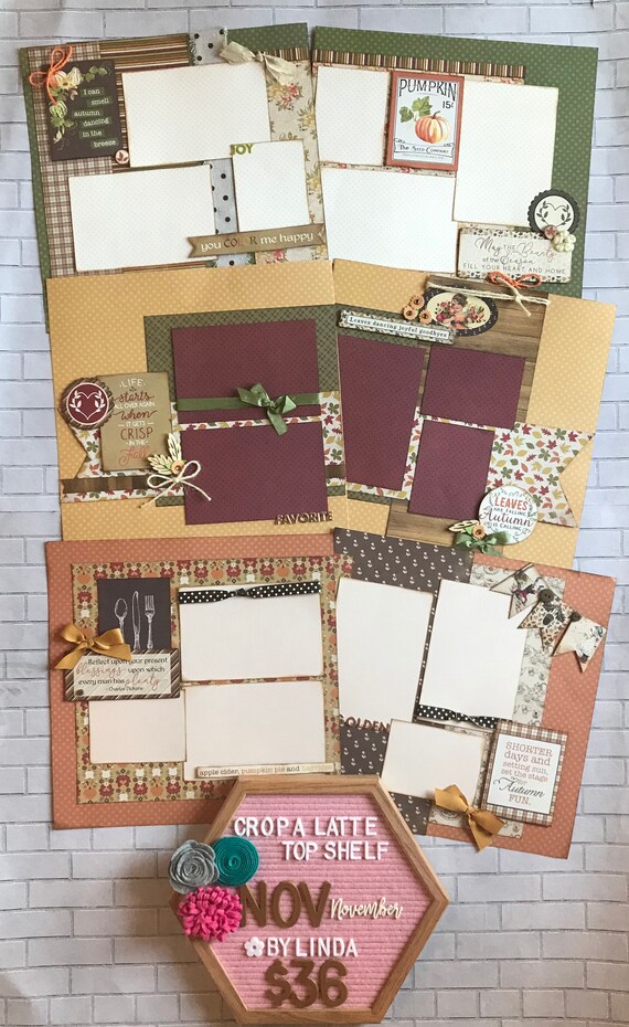 Top Shelf Kit Club November - 3 - 2 Page Scrapbooking Layout Kits - Authentique