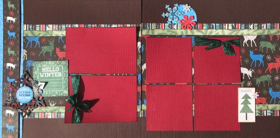 Let is Snow, Let it Snow, Let it Snow! Hello Winter 2 page Scrapbooking Layout Kit or Premade Scrapbooking Pages