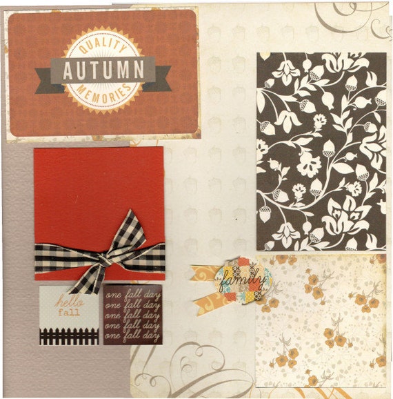 Autumn Memories, 2 page scrapbooking layout kit