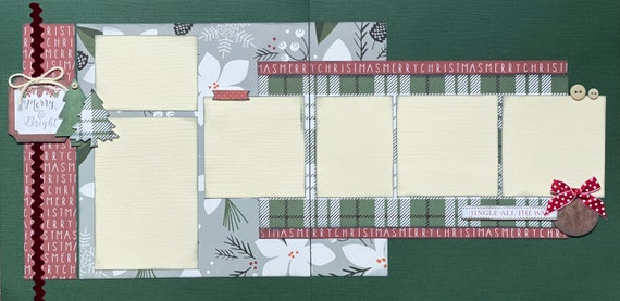 Merry and Bright - Jingle All the Way 2 Page Scrapbooking Layout Kit or Premade Scrapbooking Pages